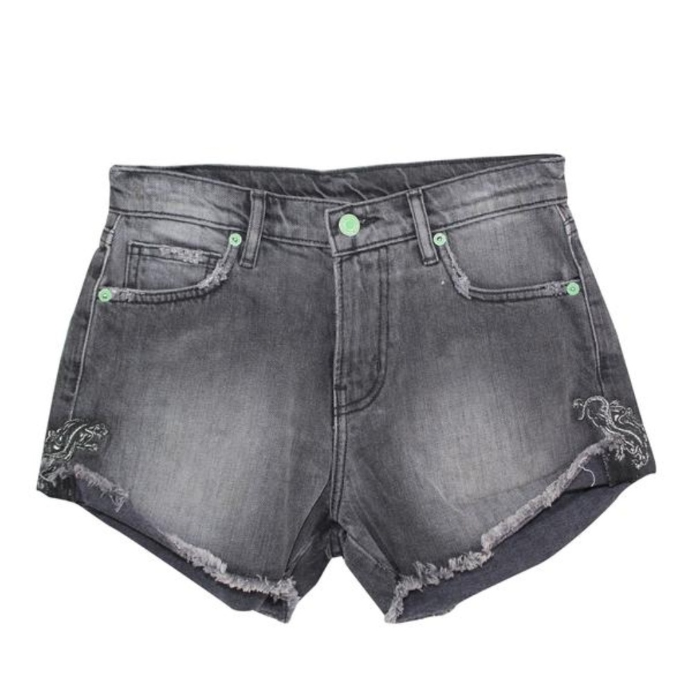 Sandrine Rose Dark Grey Denim Cut Off Shorts NWT
